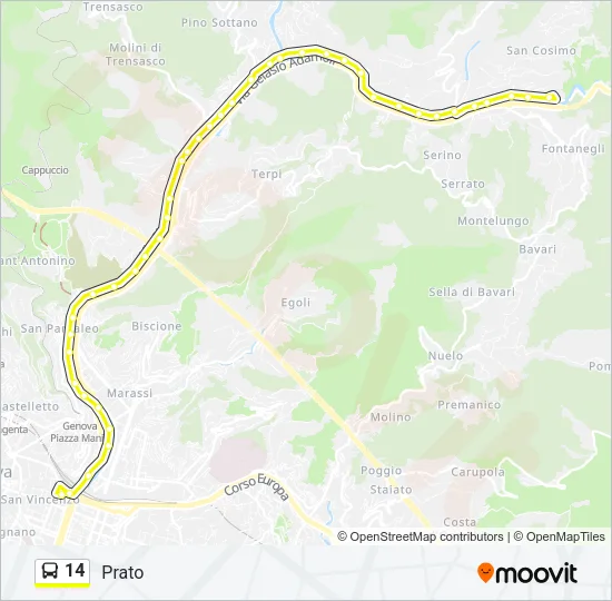 14 Bus Line Map