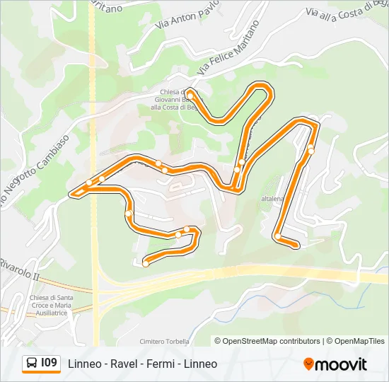 I09 Bus Line Map
