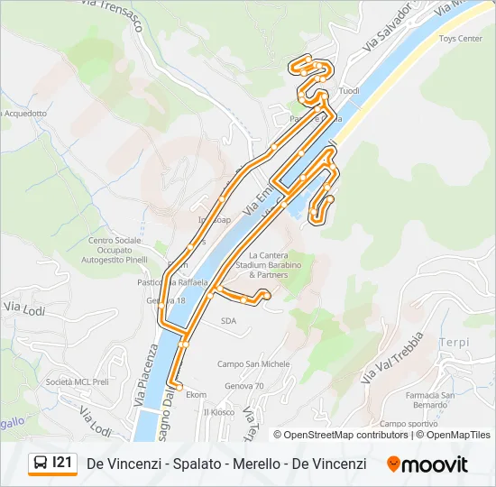I21 Bus Line Map