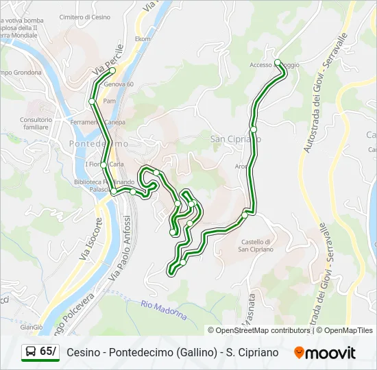 65/ Bus Line Map