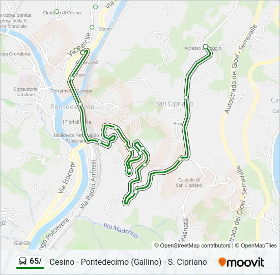 65/ Bus Line Map
