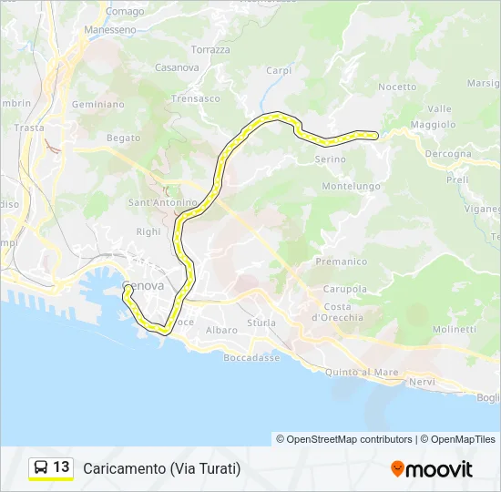 13 Bus Line Map