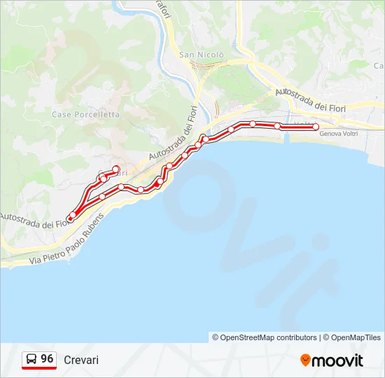 96 Bus Line Map