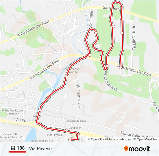 188 Bus Line Map