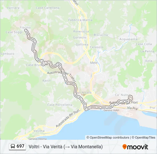 697 Bus Line Map