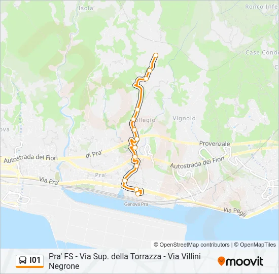 I01 Bus Line Map