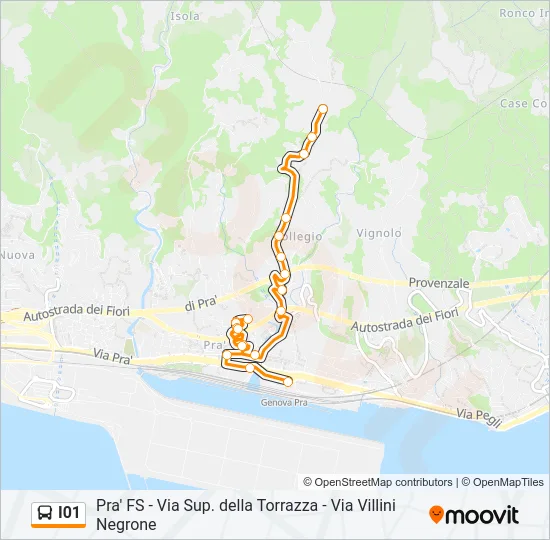 I01 Bus Line Map