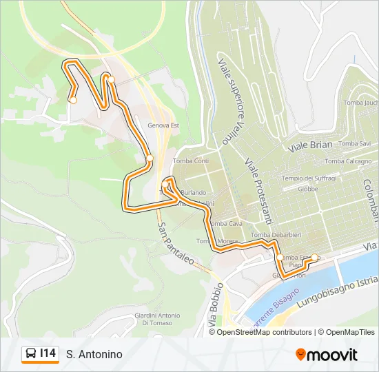 I14 Bus Line Map