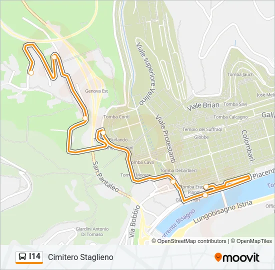 I14 Bus Line Map