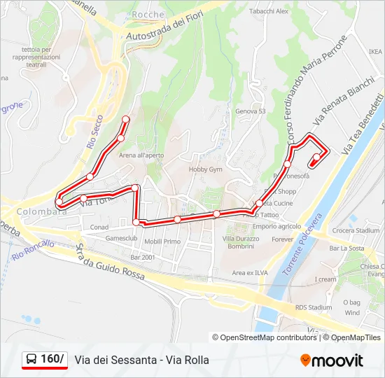 160/ Bus Line Map