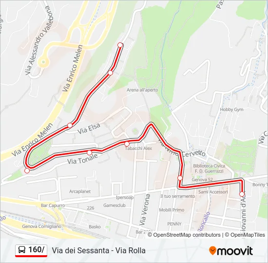 160/ Bus Line Map