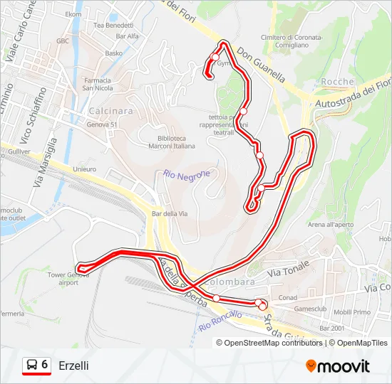 6 Bus Line Map