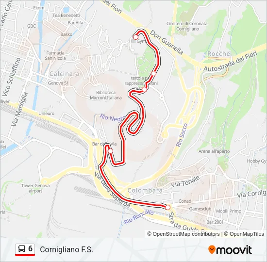 6 Bus Line Map