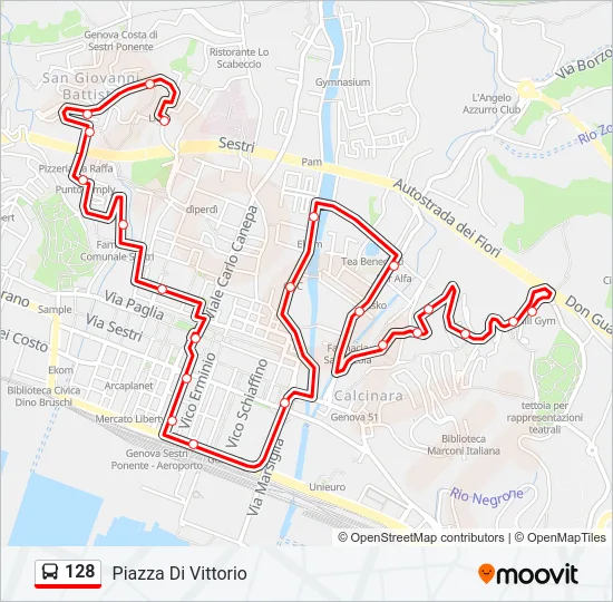 128 Bus Line Map
