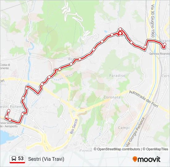 53 Bus Line Map