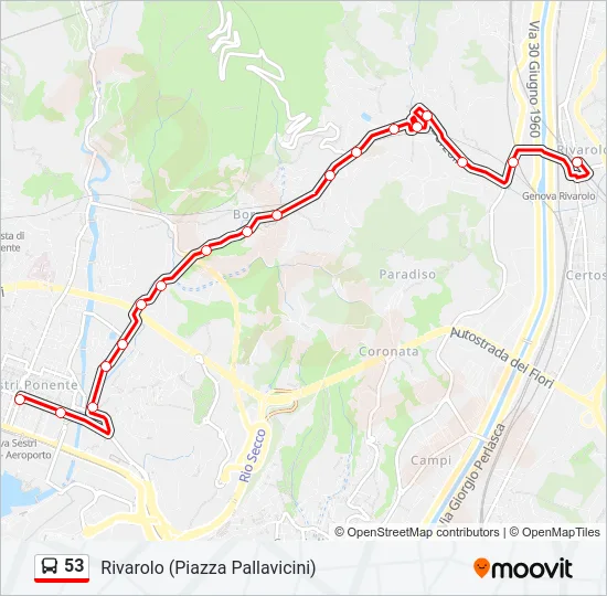 53 Bus Line Map