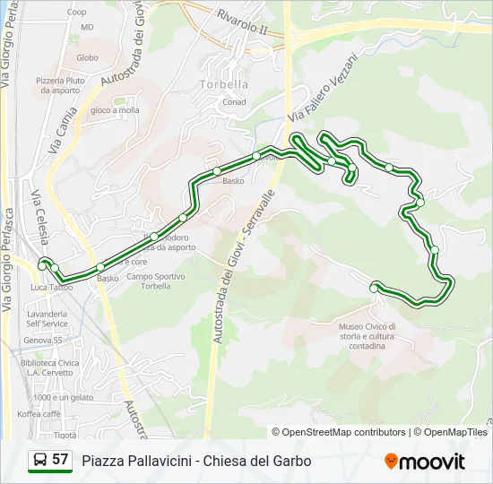 57 Bus Line Map