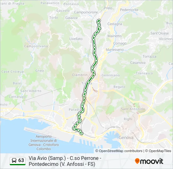 Percorso linea bus 63