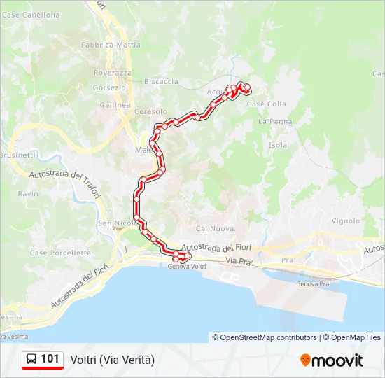 101 Bus Line Map