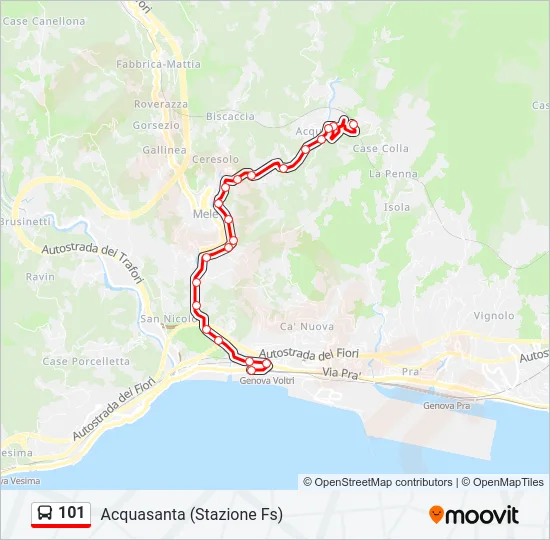101 Bus Line Map