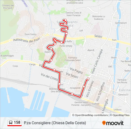 158 Bus Line Map