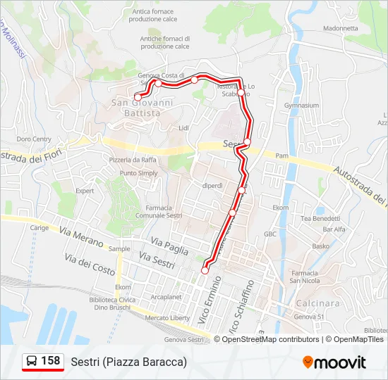 158 Bus Line Map