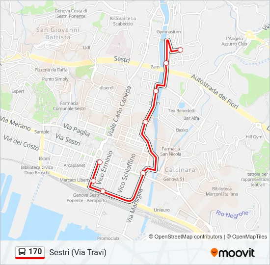 170 Bus Line Map