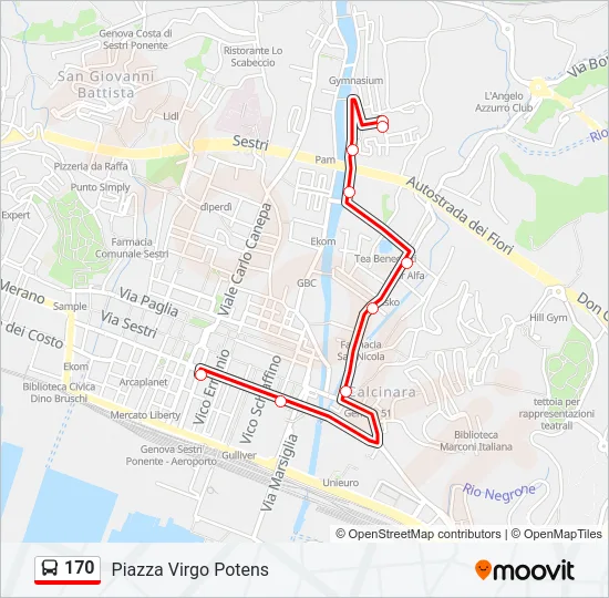 170 Bus Line Map