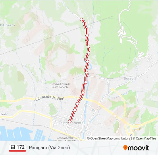 172 Bus Line Map