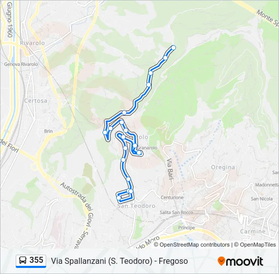 355 Bus Line Map