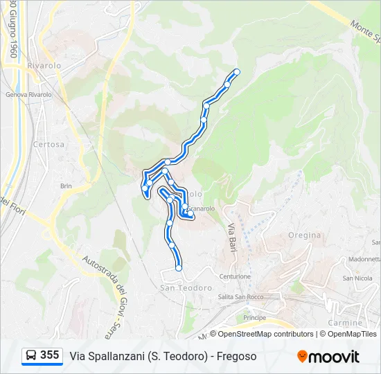 355 Bus Line Map