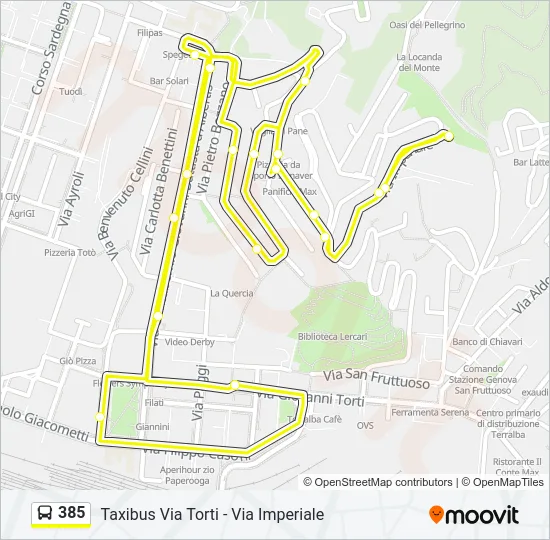 385 Bus Line Map