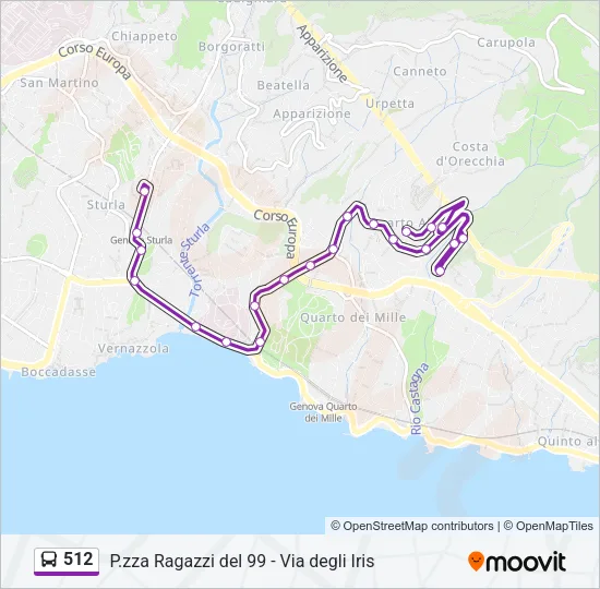 512 Bus Line Map