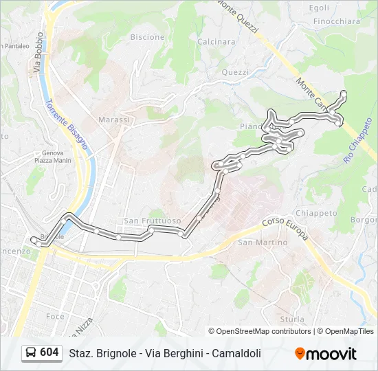 604 Bus Line Map
