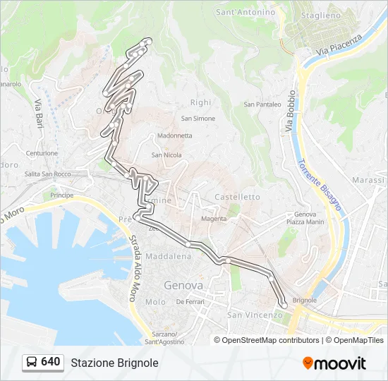 640 Bus Line Map