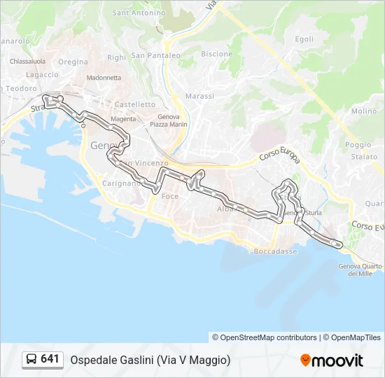 641 Bus Line Map