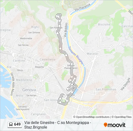 649 Bus Line Map