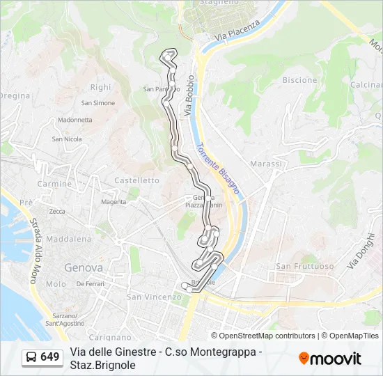 649 Bus Line Map