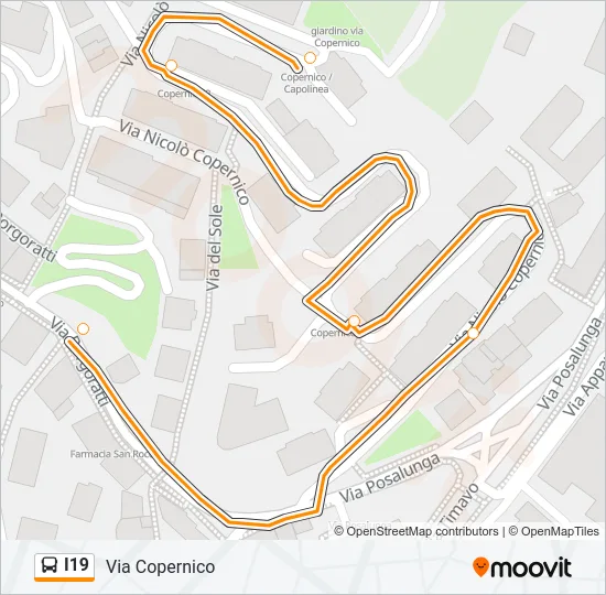 I19 Bus Line Map