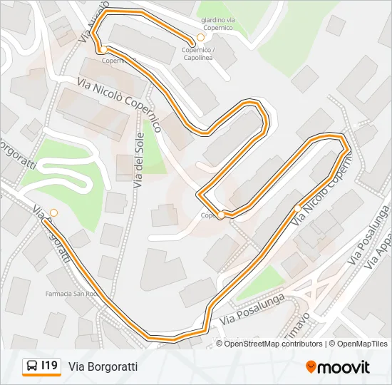 I19 Bus Line Map