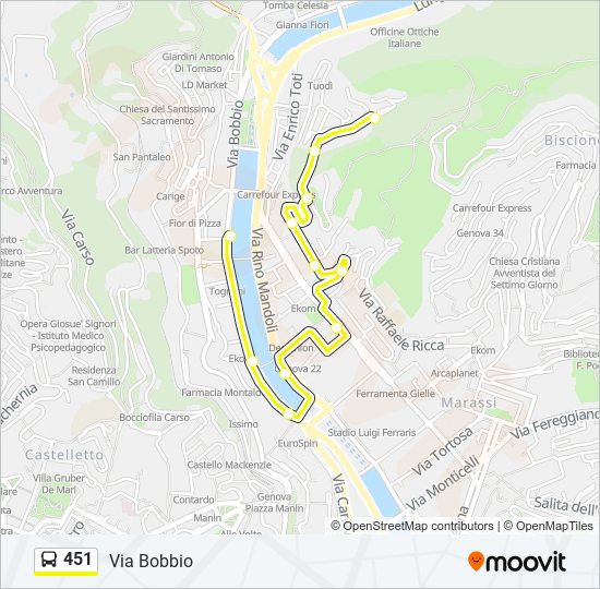 451 bus Line Map