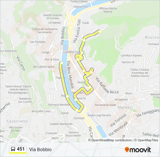 451 Bus Line Map