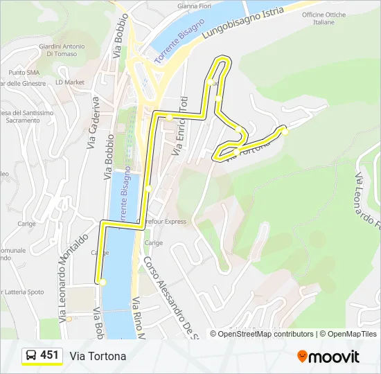 451 Bus Line Map