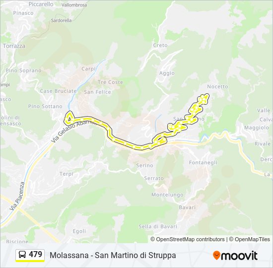 Percorso linea bus 479