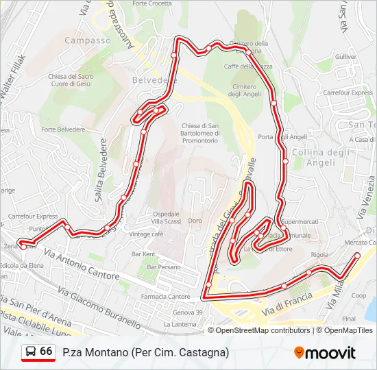 66 Bus Line Map