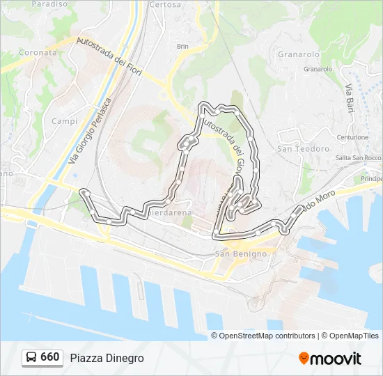 660 Bus Line Map