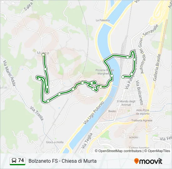 74 Bus Line Map