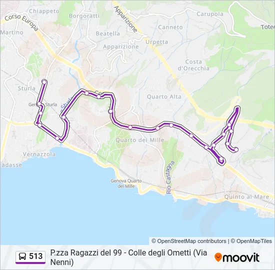 513 Bus Line Map