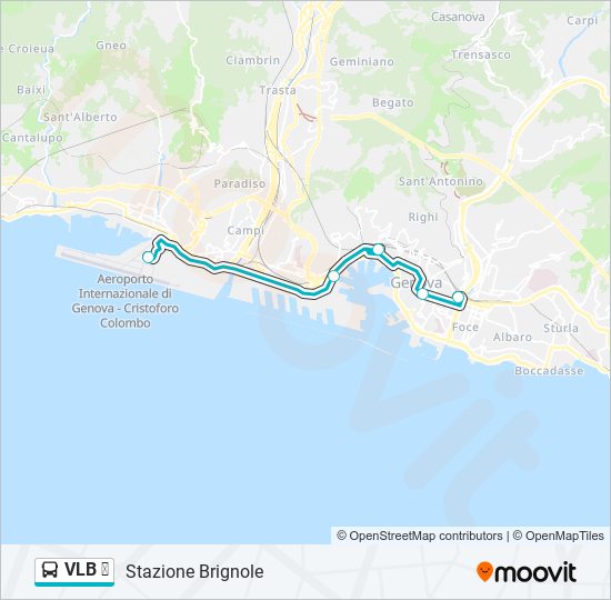 Percorso linea bus VLB ✈
