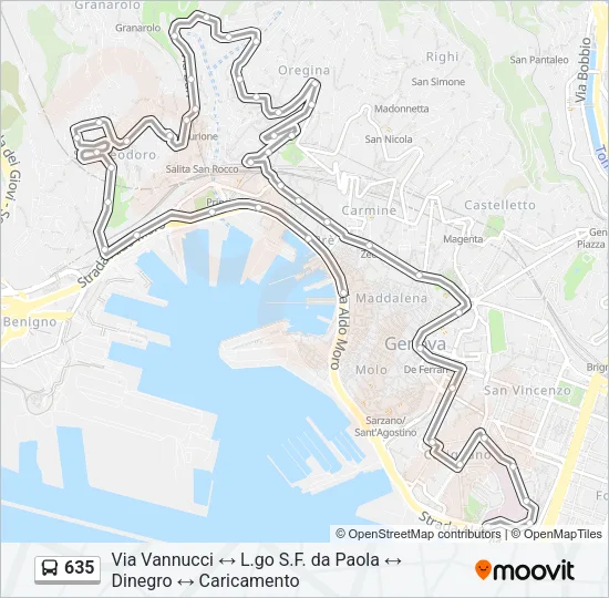 635 Bus Line Map